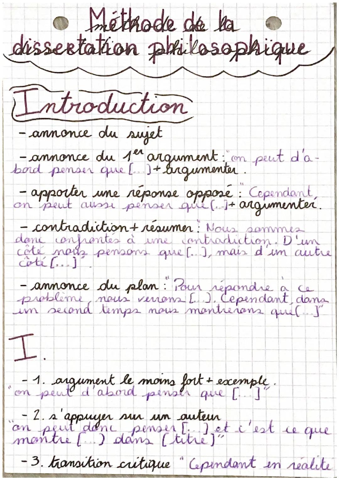 # Méthode de ba
dissertation philosophique

## Introduction
- annonce du sujet
- annonce du fer argument : on peut d'a-
bord penser que([...