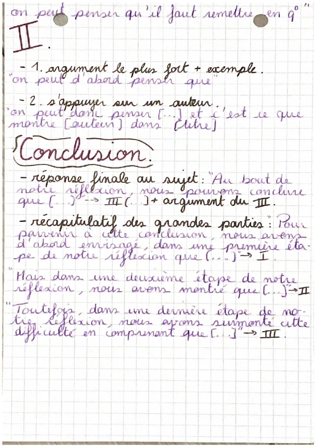 # Méthode de ba
dissertation philosophique

## Introduction
- annonce du sujet
- annonce du fer argument : on peut d'a-
bord penser que([...