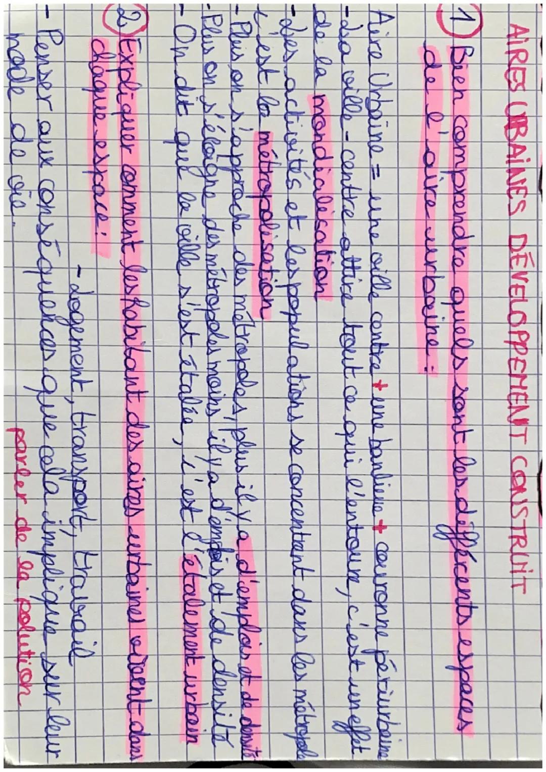 # GEOGRAPHIE
GL
Centre-ville: noyau historique de la
ville

Périurbanisation: phénomène d'étalement de
la ville sur l'espace rural

Urbanisa