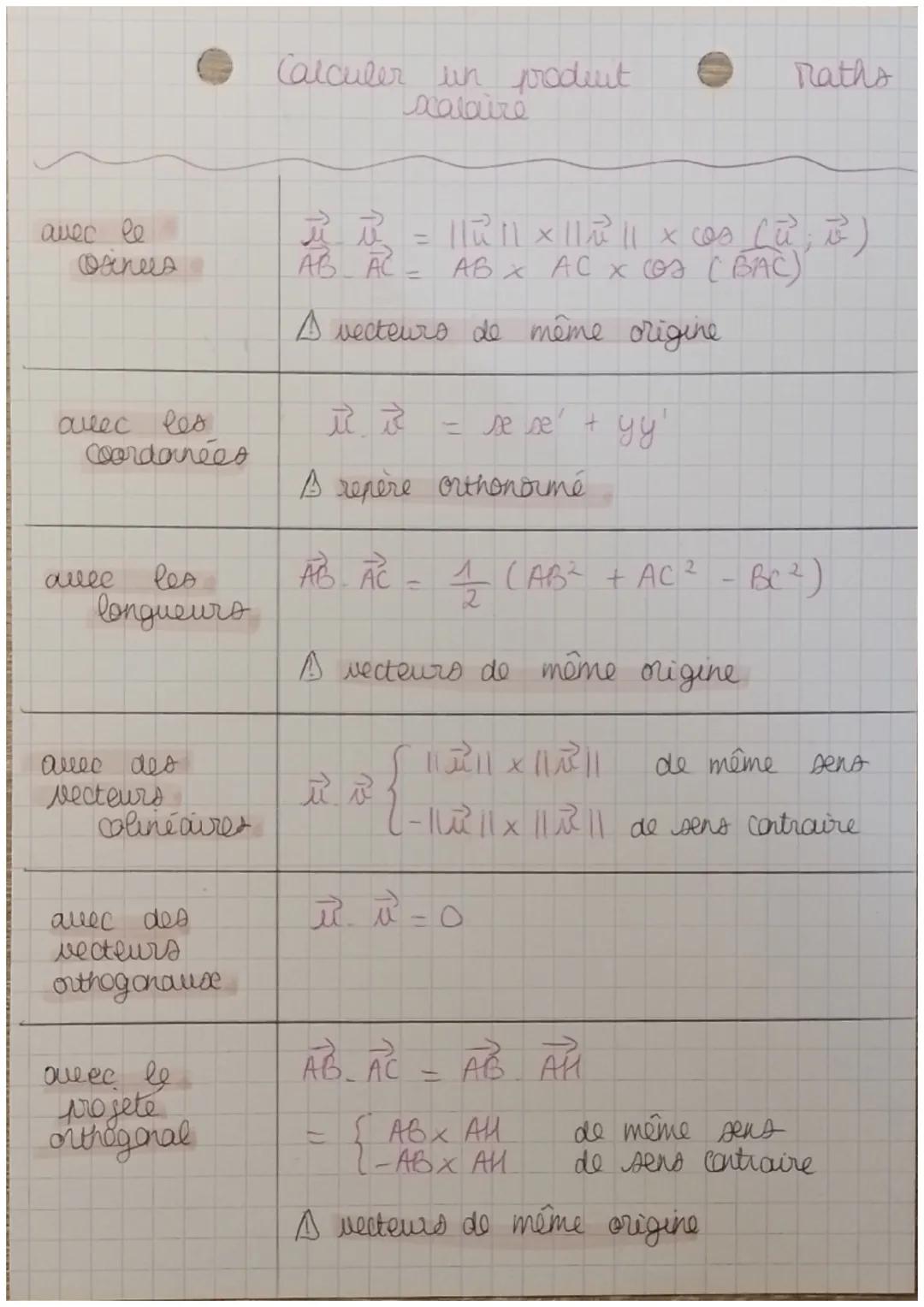 avec le
osinus
алес les
Cordonées
les
longueurs
алее
avec des
vecteurs
clinéaires
avec des
vecteurs
orthogonauxe
ошее ее
projete
orthogonal
