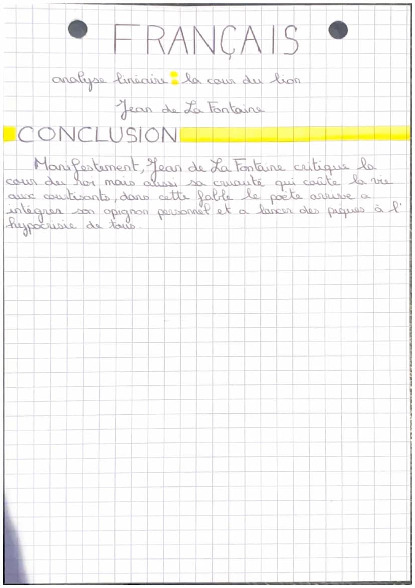 FRANÇAIS
analyse lineaire la cour du Lion
INTRODUCTION
vant un
La publication des fables de La Fontaine lus
grand succes. It's inscrit dans 