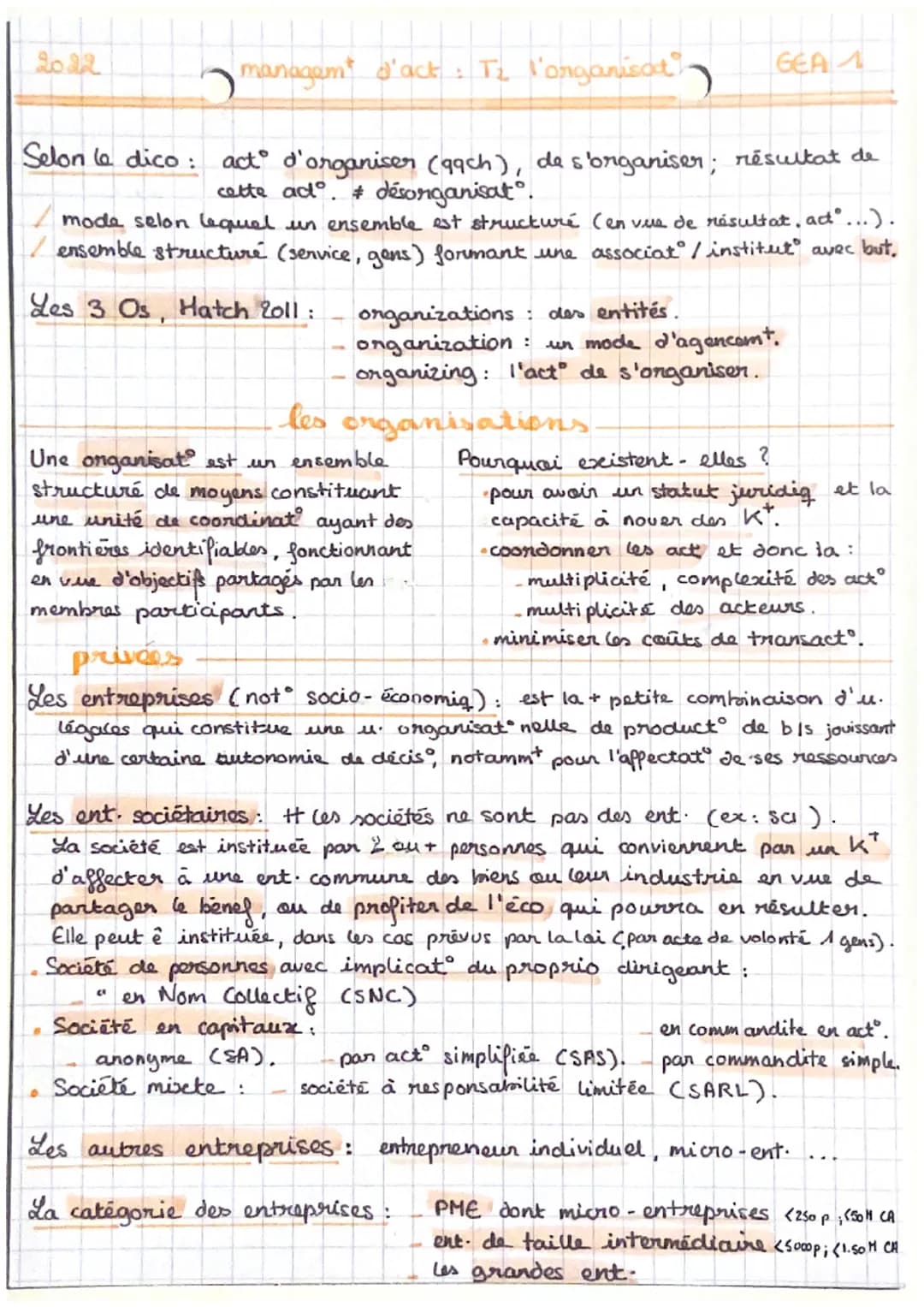 2012
managem d'act: T₂ l'organisat
Selon le dico: act° d'organiser (99ch), de s'organiser; résultat de
cette ad°. # désorganisat
mode selon 
