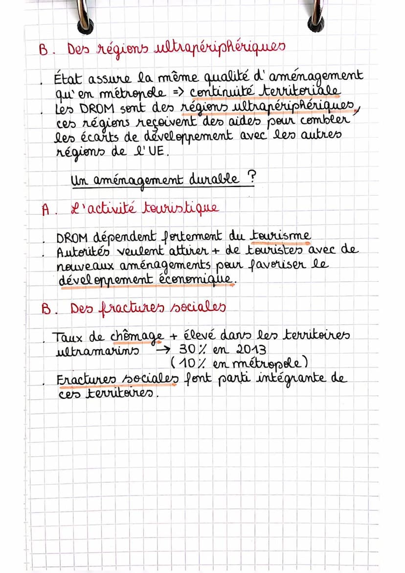 ges
Aménager les territoires ultramarins
Des territoires spécifiques.
A. Caractéristiques des territoires ultramarin
Îles très éloignées de 