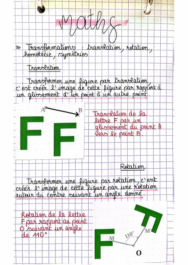 Know Transformations : translation, rotation, homothétie, symétries  thumbnail