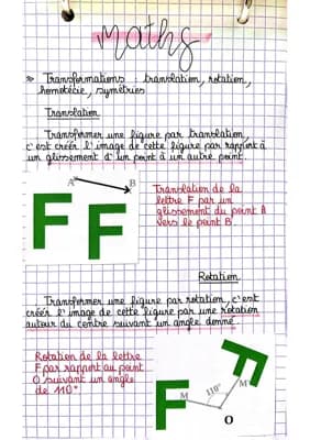 Know Transformations : translation, rotation, homothétie, symétries  thumbnail