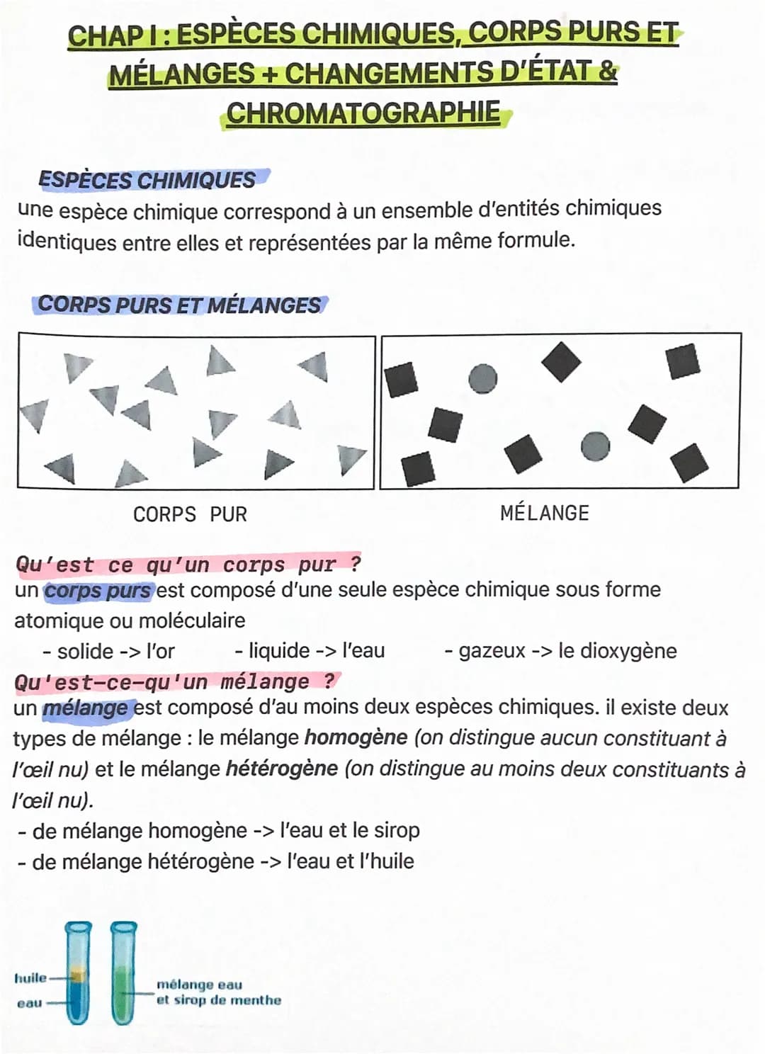 ESPÈCES CHIMIQUES
une espèce chimique correspond à un ensemble d'entités chimiques
identiques entre elles et représentées par la même formul