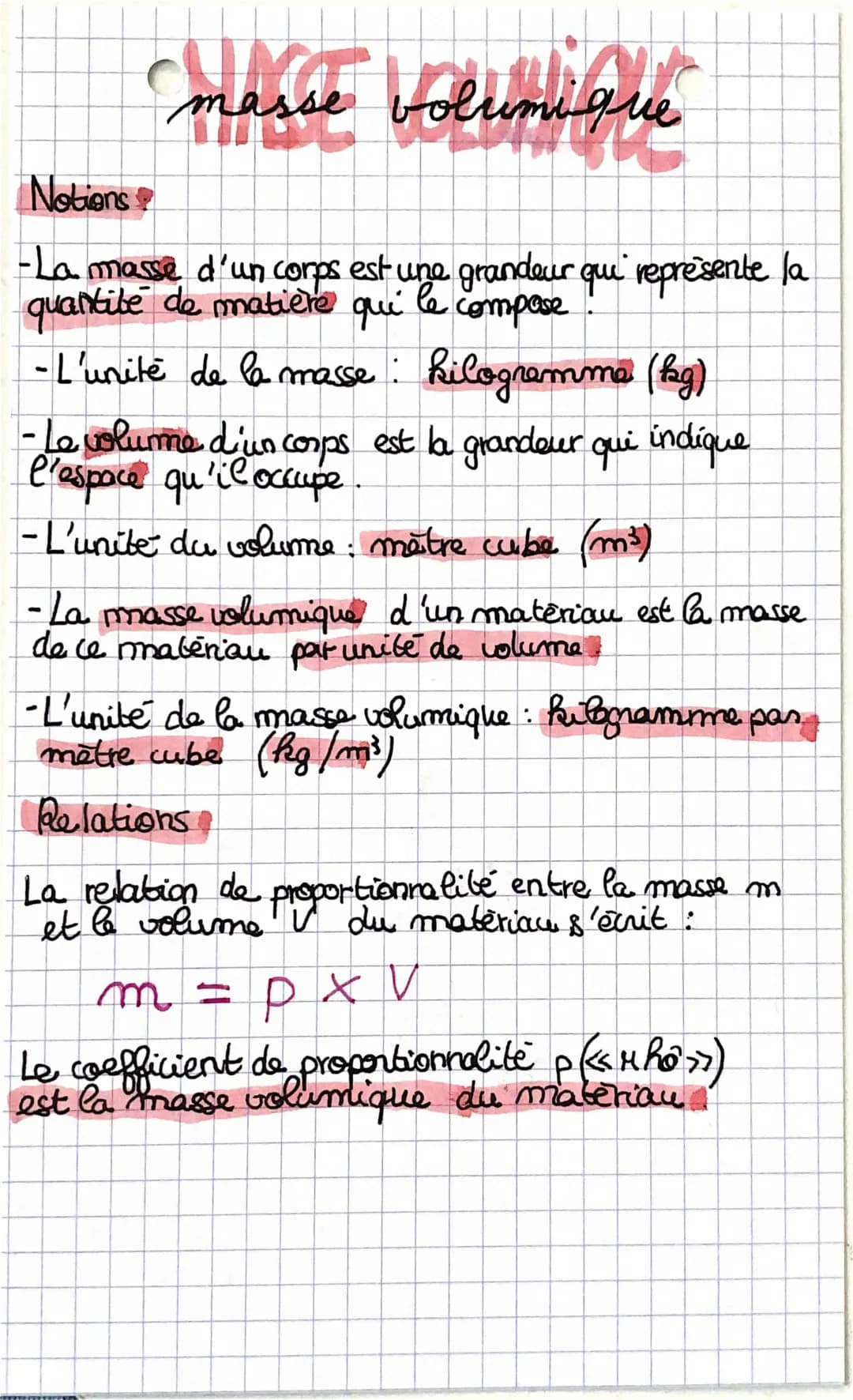 La Masse Volumique - Guide Complet avec Exercices PDF