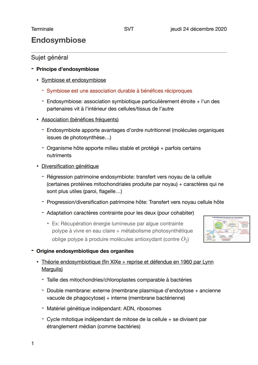 
<p>L'endosymbiose est une association symbiotique particulièrement étroite où l'un des partenaires vit à l'intérieur des cellules ou des ti