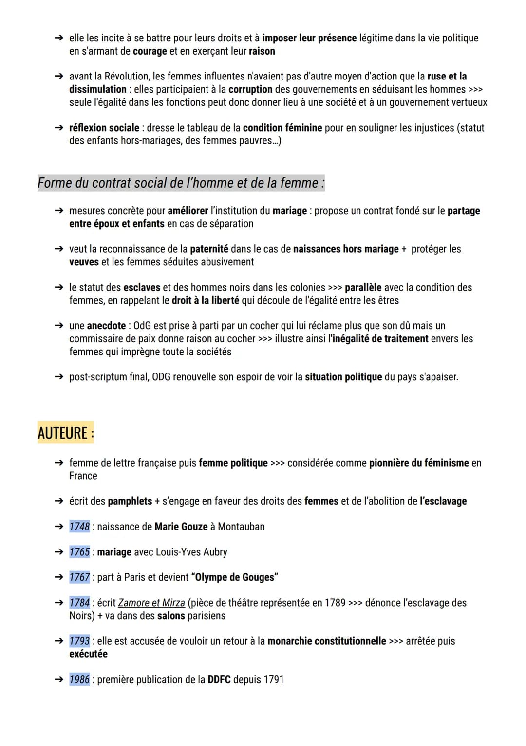 La Déclaration des Droits de la Femme et de la Citoyenne
PRÉSENTATION :
→ Nom complet : Déclaration des Droits de la femme et de la citoyenn