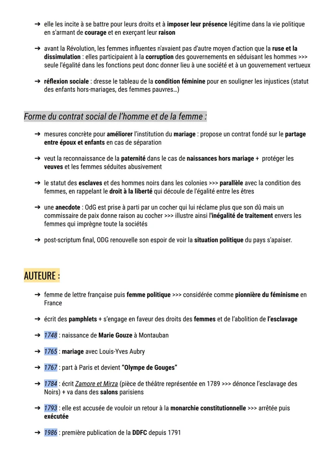 La Déclaration des Droits de la Femme et de la Citoyenne
PRÉSENTATION :
→ Nom complet : Déclaration des Droits de la femme et de la citoyenn