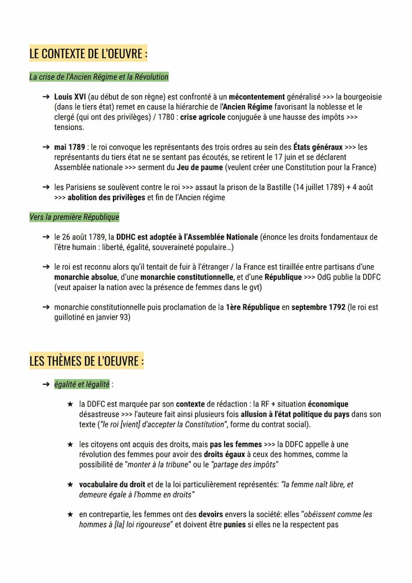 La Déclaration des Droits de la Femme et de la Citoyenne
PRÉSENTATION :
→ Nom complet : Déclaration des Droits de la femme et de la citoyenn