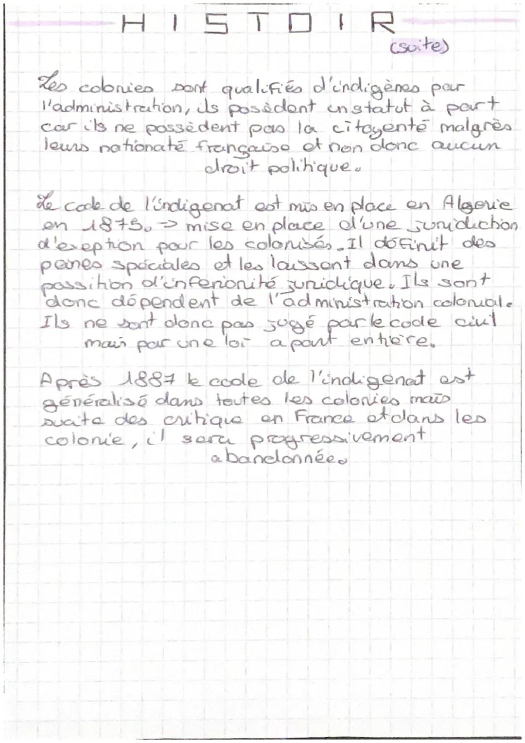 # HISTOIR

La colonisation est soutenue pour différentes.
raisons:

économique permet à l'industrie française
d'avar un nouveau marché pour 