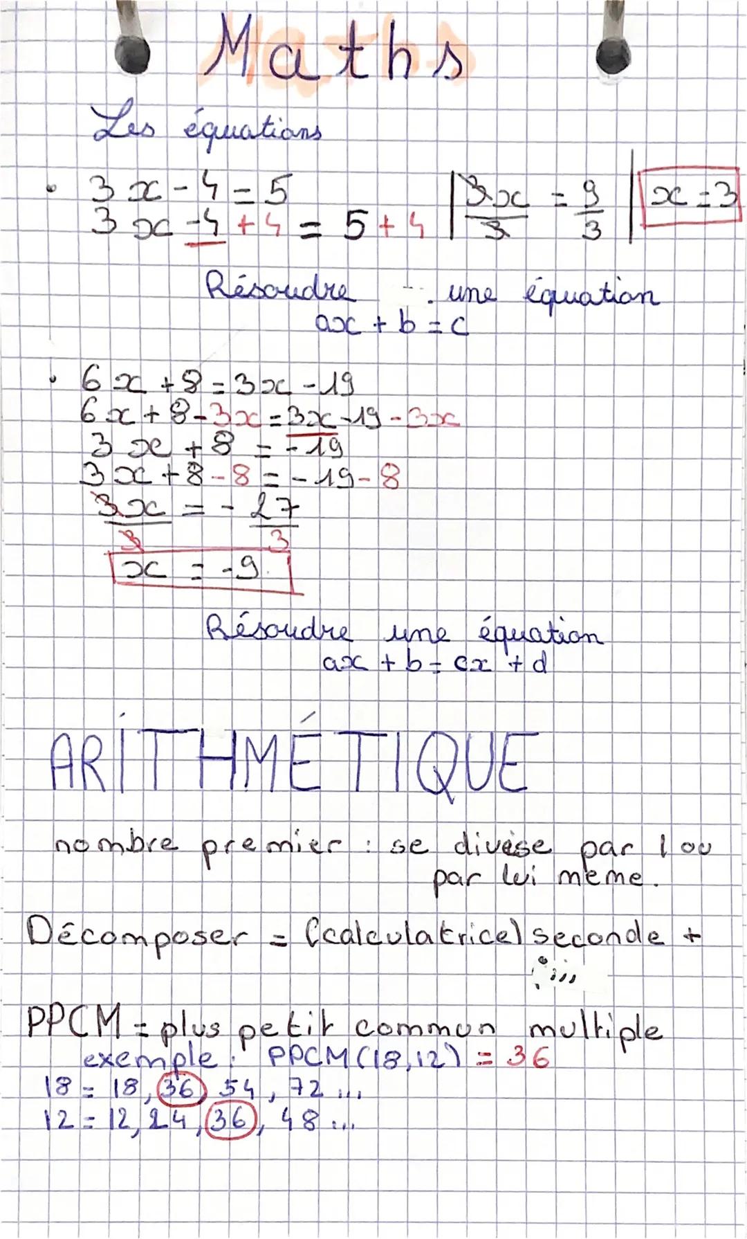 Comprendre les équations et l'arithmétique