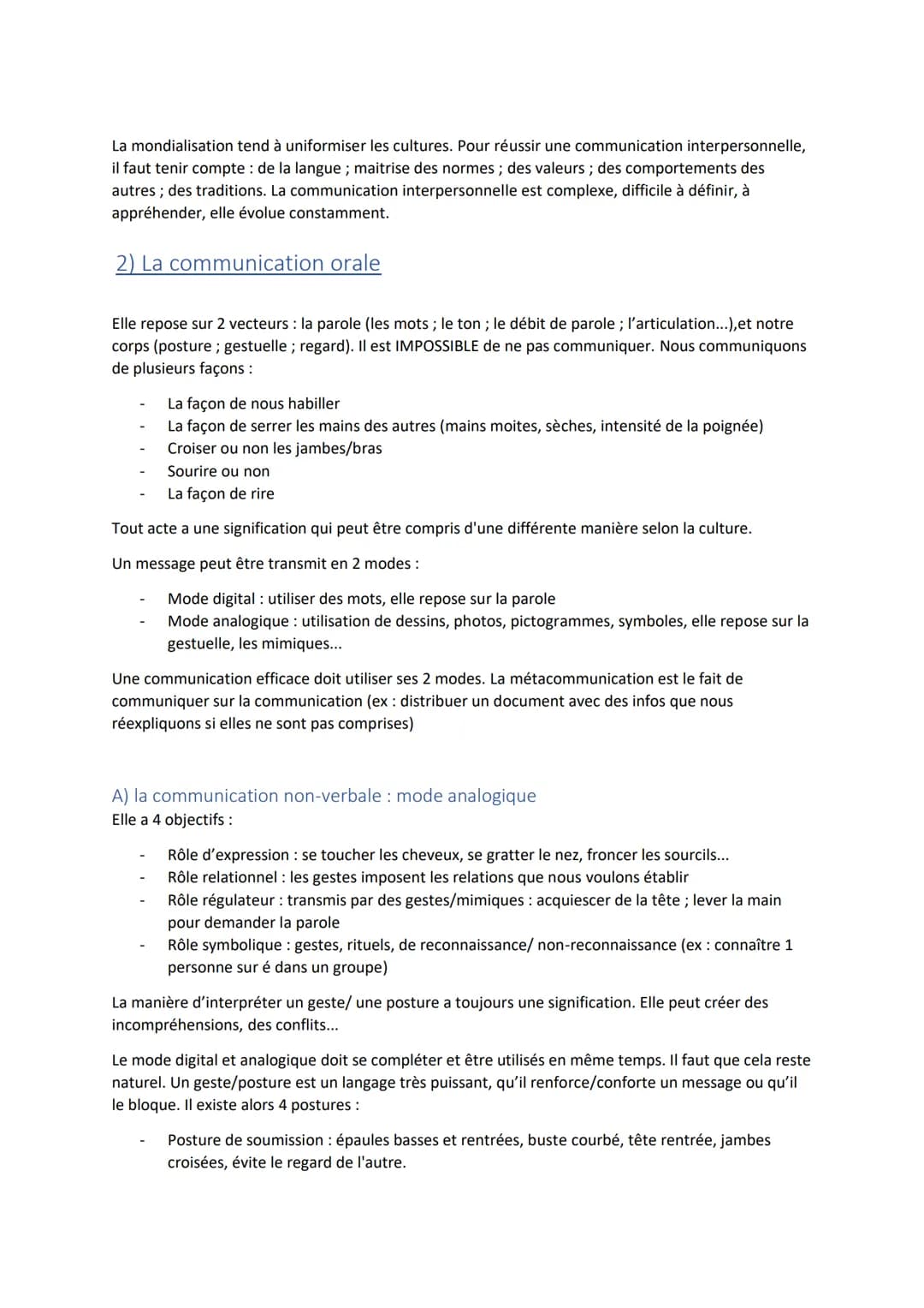 CMI 14: La communication interpersonnelle et la communication
orale
1) La communication interpersonnelle :
Toute communication s'inscrit tou