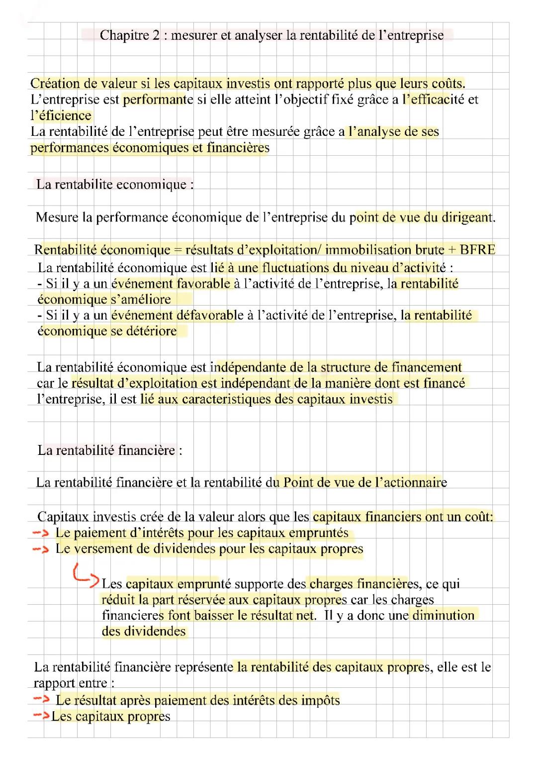 Gestion Finance - mesurer et analyser la rentabilité de l’entreprise