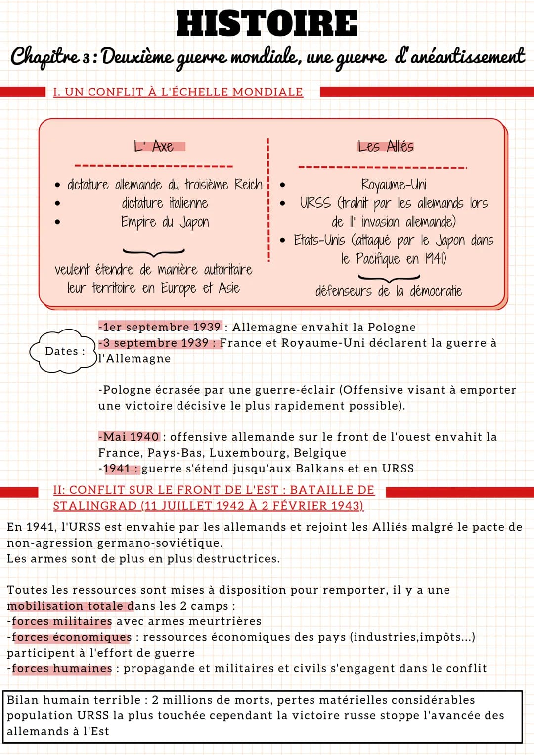 HISTOIRE
Chapitre 3: Deuxième guerre mondiale, une guerre d'anéantissement
I. UN CONFLIT À L'ÉCHELLE MONDIALE
L'Axe
• dictature allemande du