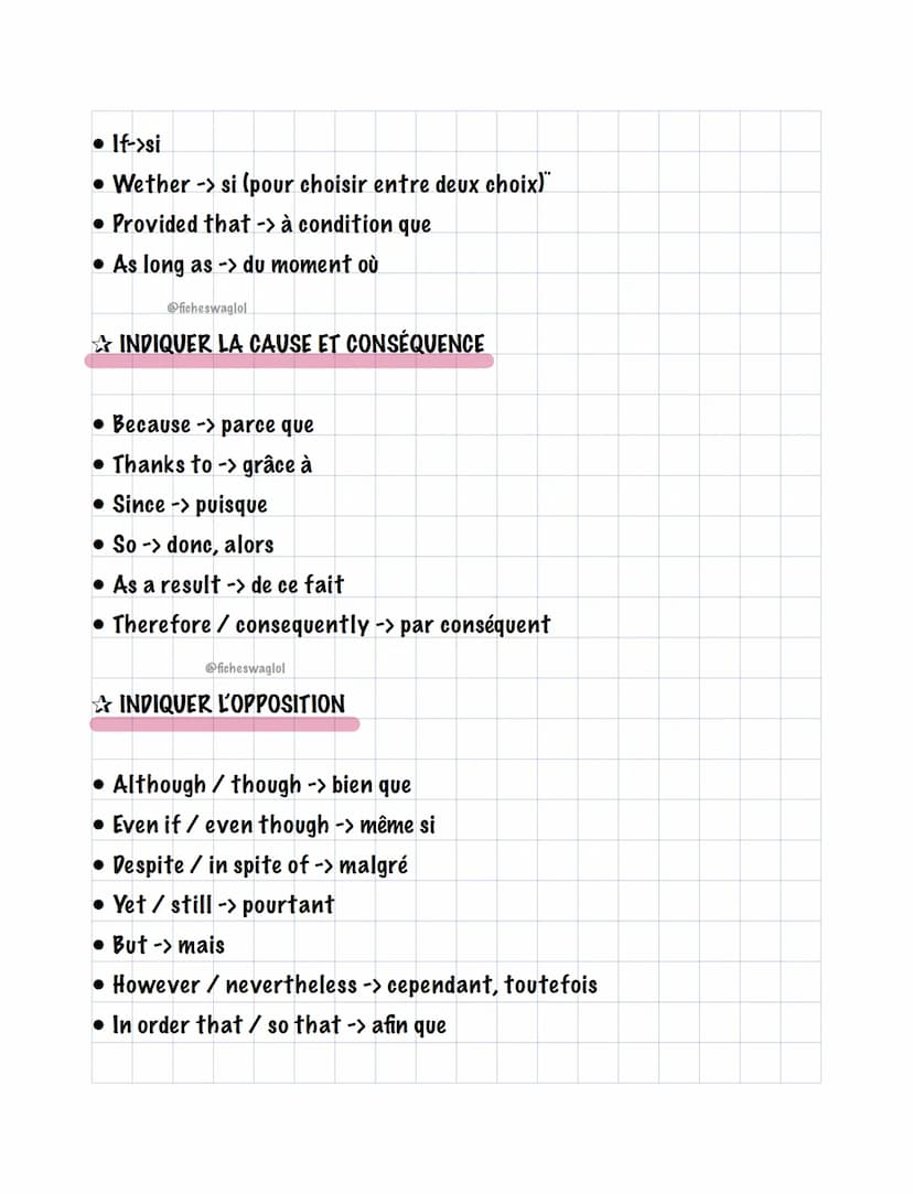 CONNECTEURS
LOGIQUES
POUR COMMENCER UNE PHRASE
• First-> premièrement
• First of all -> tout d'abord
To start / begin with -> pour commencer