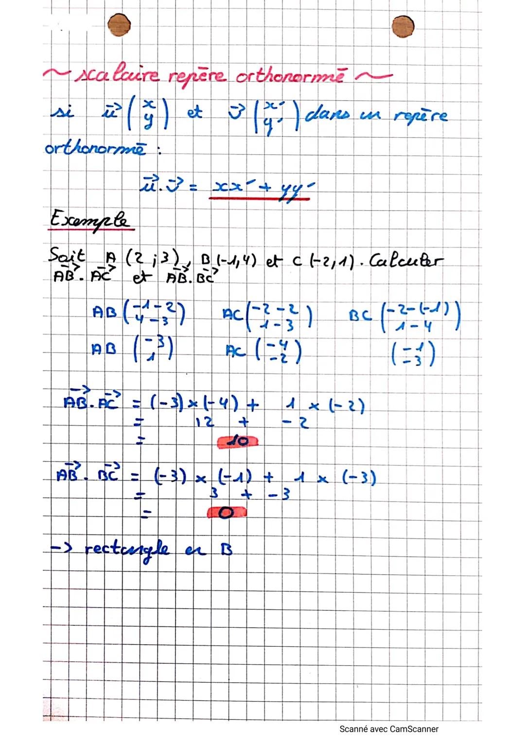 produit
scalaire

~ scalaire de 2 vecteurs ~
$
\vec{u}.\vec{v} = ||\vec{u}|| \times ||\vec{v}|| \times cos(\vec{u},\vec{v})
$

Cas particuli