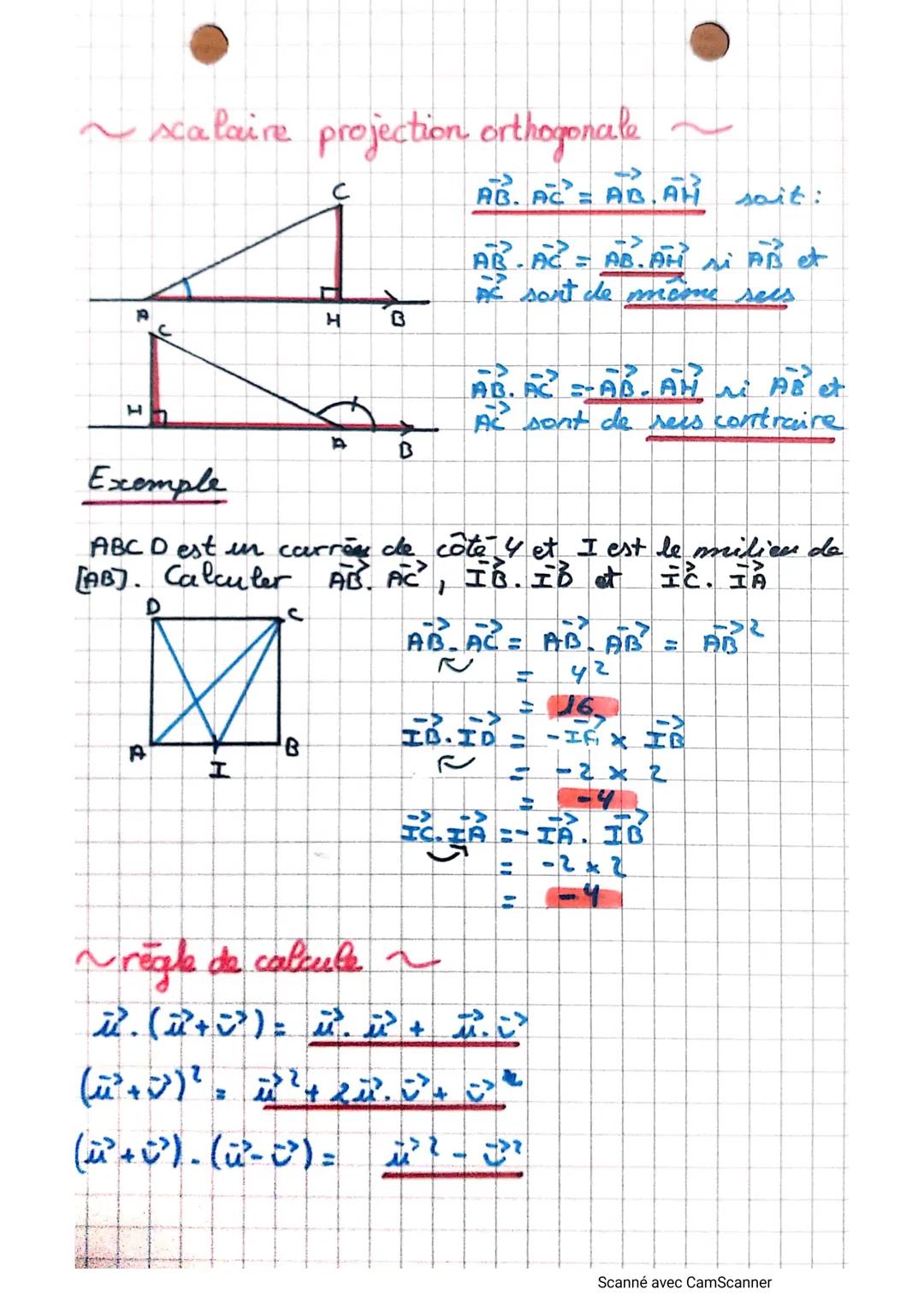 produit
scalaire

~ scalaire de 2 vecteurs ~
$
\vec{u}.\vec{v} = ||\vec{u}|| \times ||\vec{v}|| \times cos(\vec{u},\vec{v})
$

Cas particuli