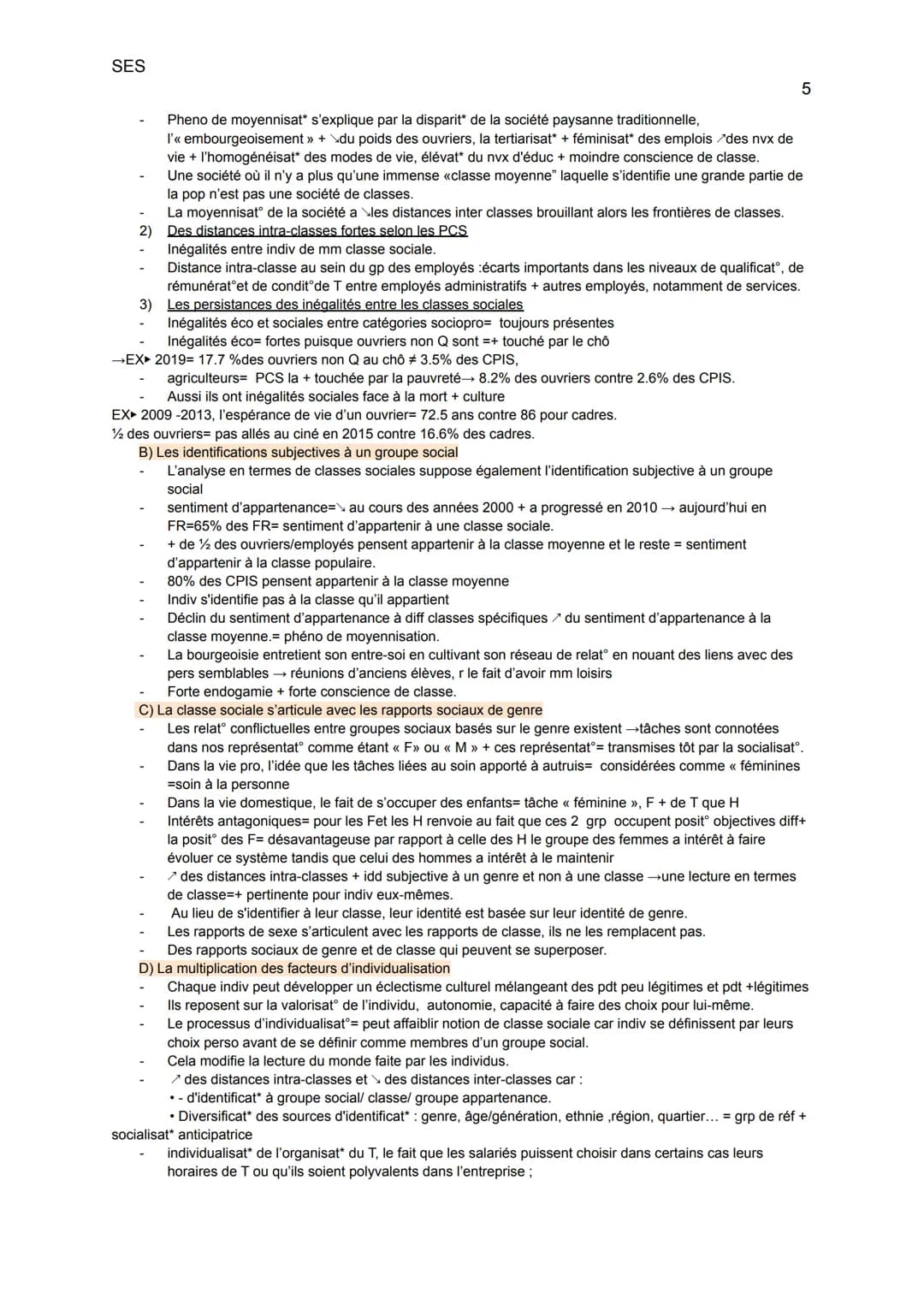 SES chapitre 6 :Comment est structurée la société française
actuelle?
1
La société FR= structurée, la pop se répartit en diff groupes sociau