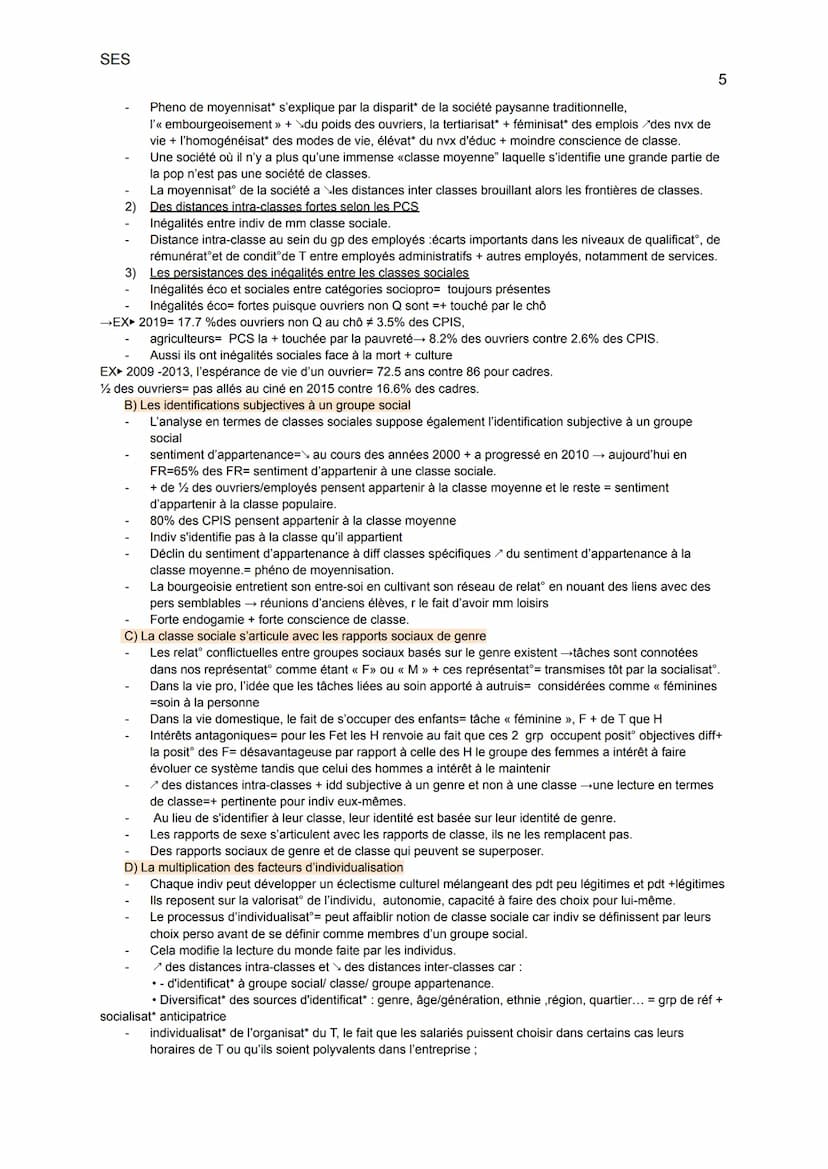 SES chapitre 6 :Comment est structurée la société française
actuelle?
1
La société FR= structurée, la pop se répartit en diff groupes sociau
