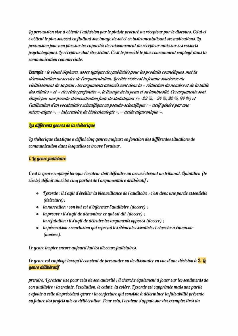 La constitution de la rhétorique
La rhétorique, née en Sicile au Ve siècle avant Jésus-Christ, est l'art de convaincre c'est-à-dire l'art
d'
