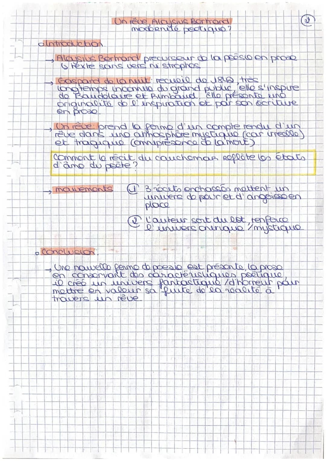 1
1
Un rêve, Aloysius Bertrand
modernité poctique ?
introduction.
Aloysius Bermand precurseur de la poésio en prose
texte sans vers ni strop