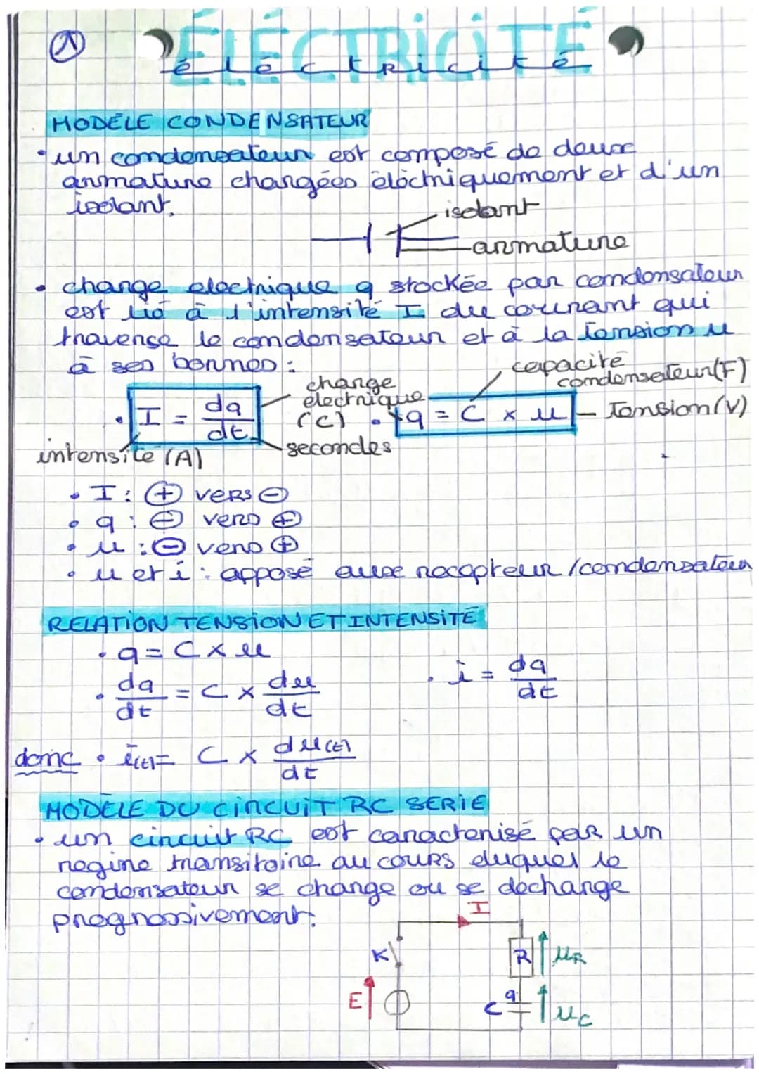 B
• ÉLECTRICITE
HODELE CONDENSATEUR
un condensateur est composé de deux
armature changées électriquement et d'un
isolant
isolant
J
-anmature