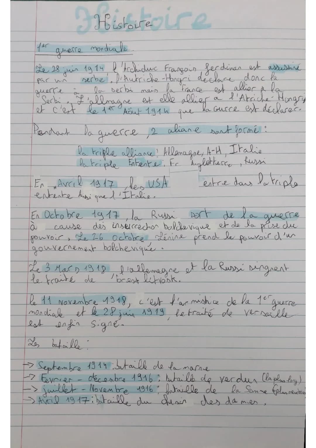 La 1er guerre mondiale 