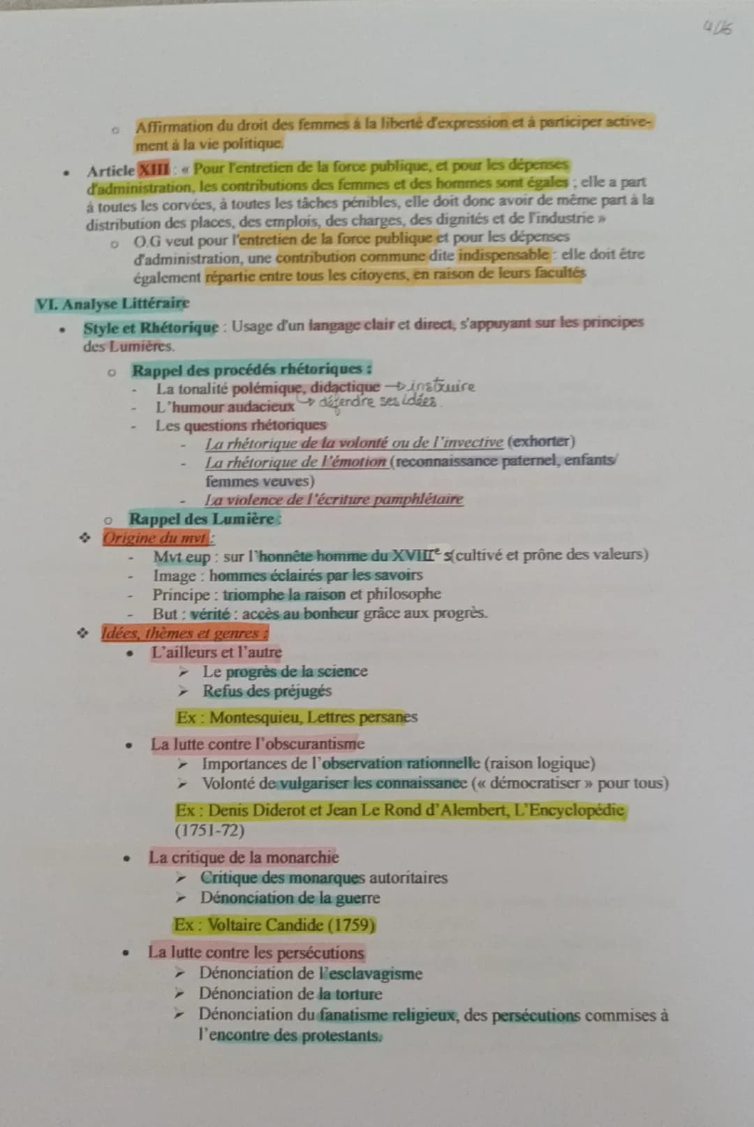 Fiche de Révision Complète : "La Déclaration des droits de la femme et de la citoyenne"
d'Olympe de Gouges
I. Présentation de l'Auteur
•
Nom