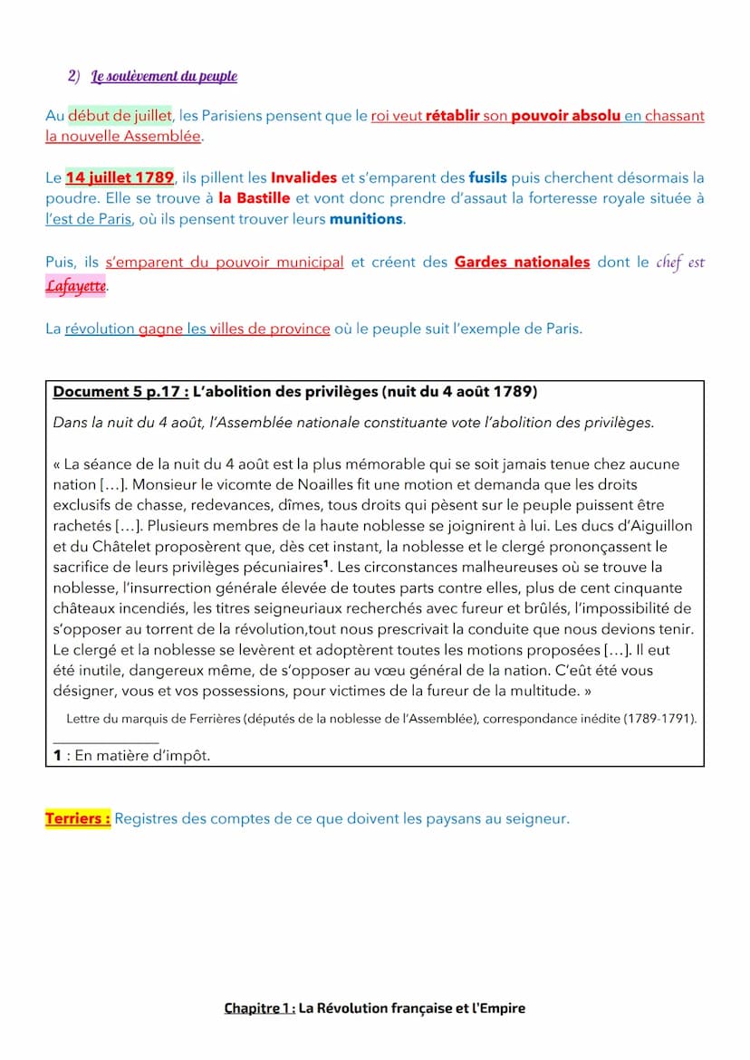 Rappels + Introduction au cours et contexte :
A cette époque, la société est divisée en 3 ordres :
Chapitre 1 : La Révolution française et l