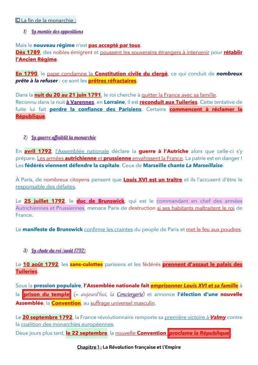 Rappels + Introduction au cours et contexte :
A cette époque, la société est divisée en 3 ordres :
Chapitre 1 : La Révolution française et l