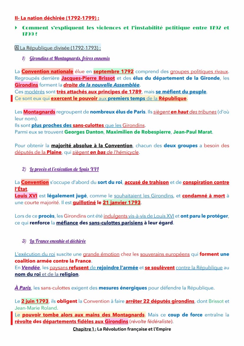 Rappels + Introduction au cours et contexte :
A cette époque, la société est divisée en 3 ordres :
Chapitre 1 : La Révolution française et l