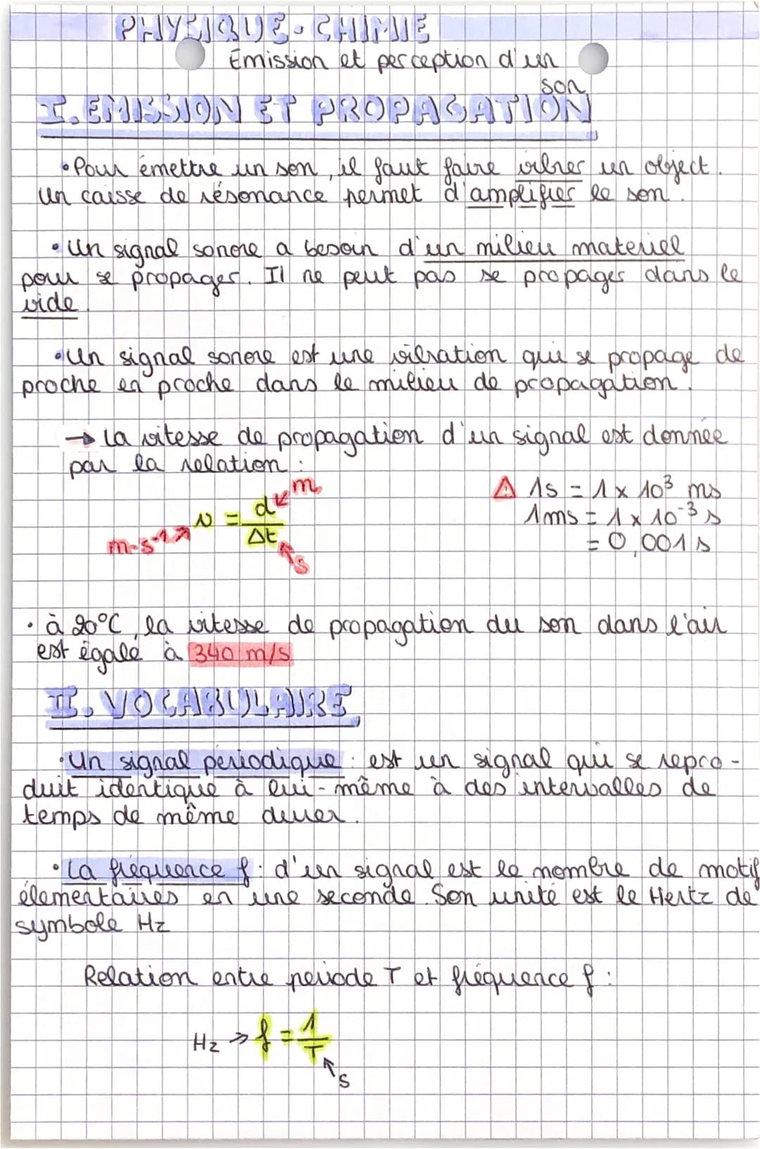 PHYLIQUE-CHIMIE
Emission et perception d'un
T. EMISSION ET PROPAGATION
• Pour émettre un son il faut faire vibrer un object.
Un caisse de ré