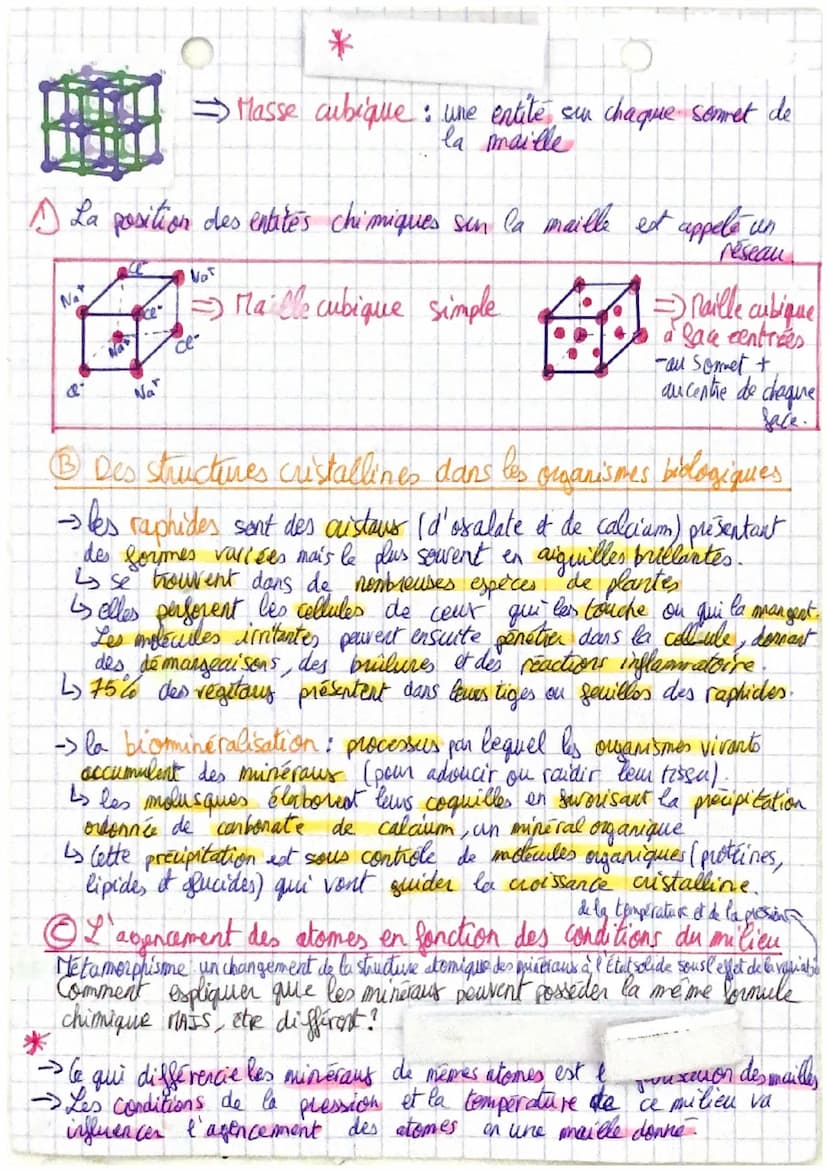 SVT
OE.S: la matière
Des édifices ordonnés : les cristaus
I) Définitions:
Dans l'ordre décroissant de la taille.
roche: matériaus composé d'