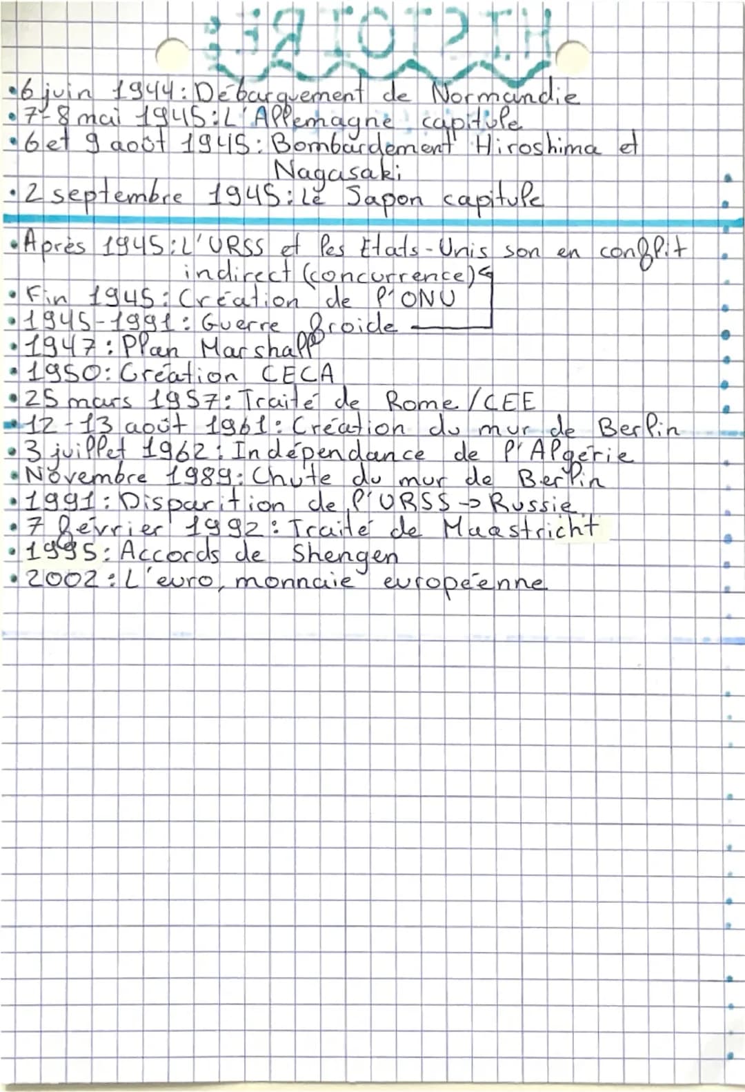 HISTOIRE:
DATES-CLES:
● 28 juin 1914- 28 juin 1919: Première Guerre Mondiale
• 28 juin 1914: Attentat de sarajevo
• Aost 1914: L'Allemagne e