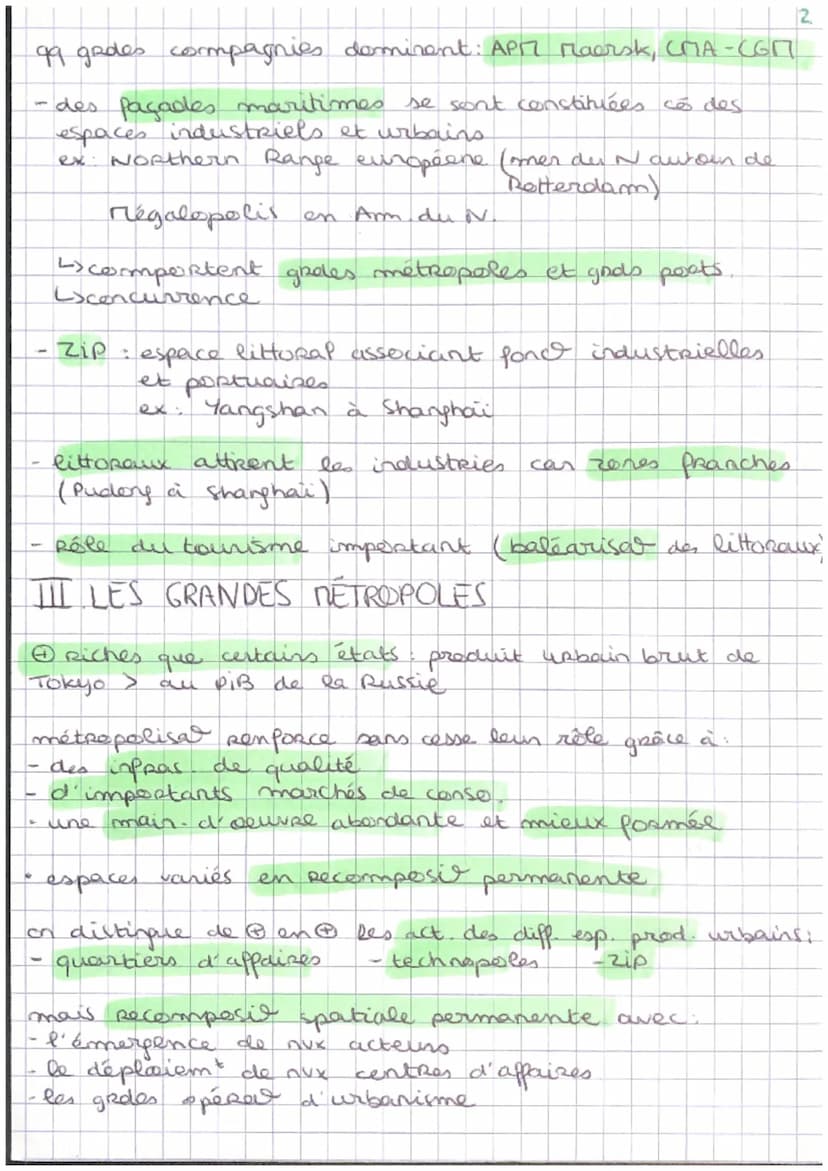 Co
métropolisation
littoralisation des
espaces productifs et accroissement des flux
-> étude de cas
Singappeur
I.DES FLUX DE @ EN @ INTENSES