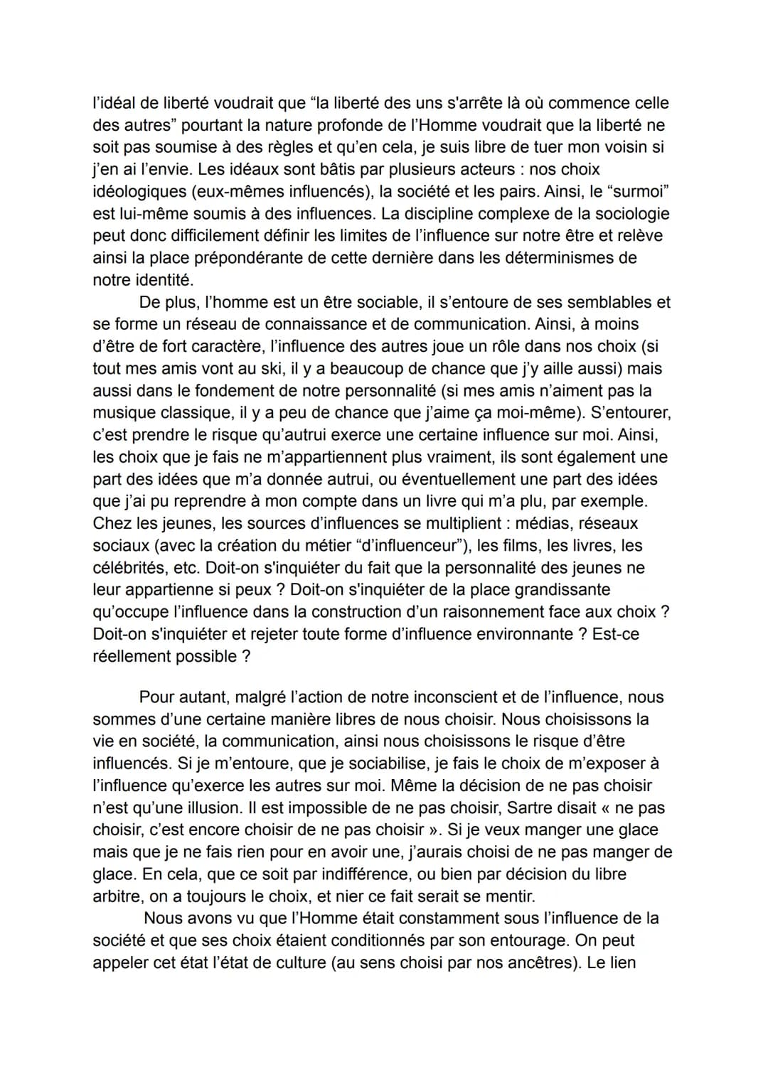 Dissertation philosophique : Choisit-on d'être celui qu'on est ?
Tout au long de son existence, l'Homme est sans cesse confronté à des
choix