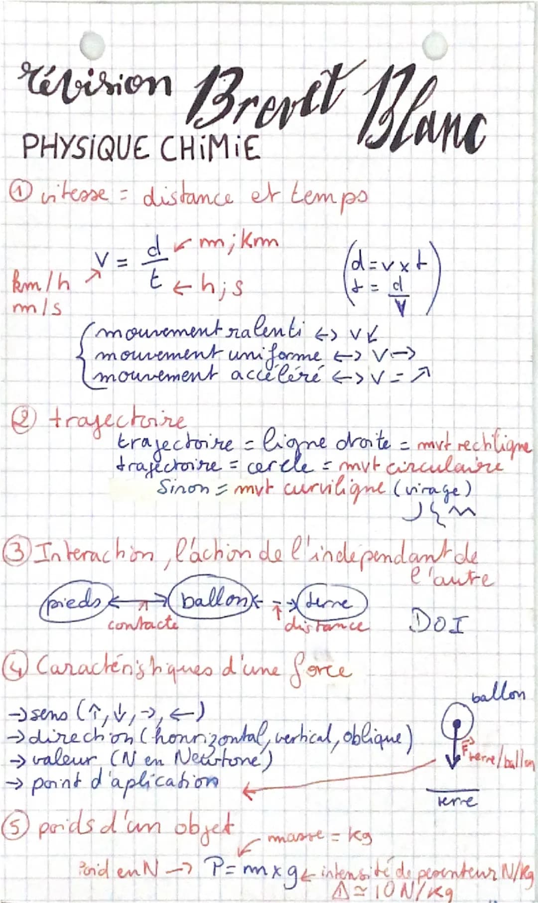 revision Bront Blane
PHYSIQUE CHIMIE
①vitesse = distance et temps.
dm; km
V =
km/hλ
E
t
his
m/s
(d=xx+
+ = d
+=
mouvement ralenti &> VK
mouv