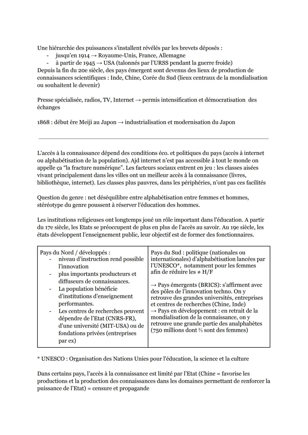 THÈME VI : L'enjeu de la connaissance - COURS
Introduction:
SOCIÉTÉ DE CONNAISSANCE :
La connaissance occupe une place de + en + importante 