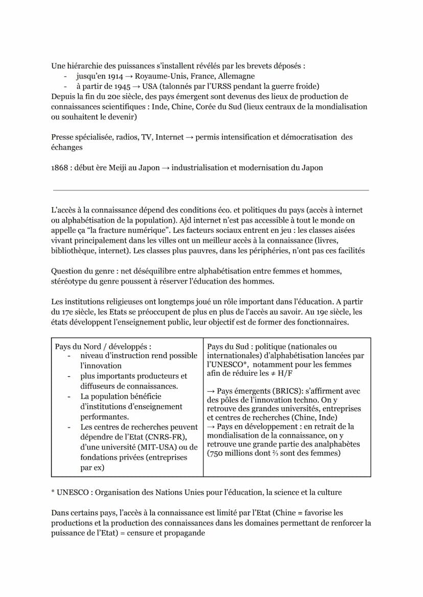 THÈME VI : L'enjeu de la connaissance - COURS
Introduction:
SOCIÉTÉ DE CONNAISSANCE :
La connaissance occupe une place de + en + importante 