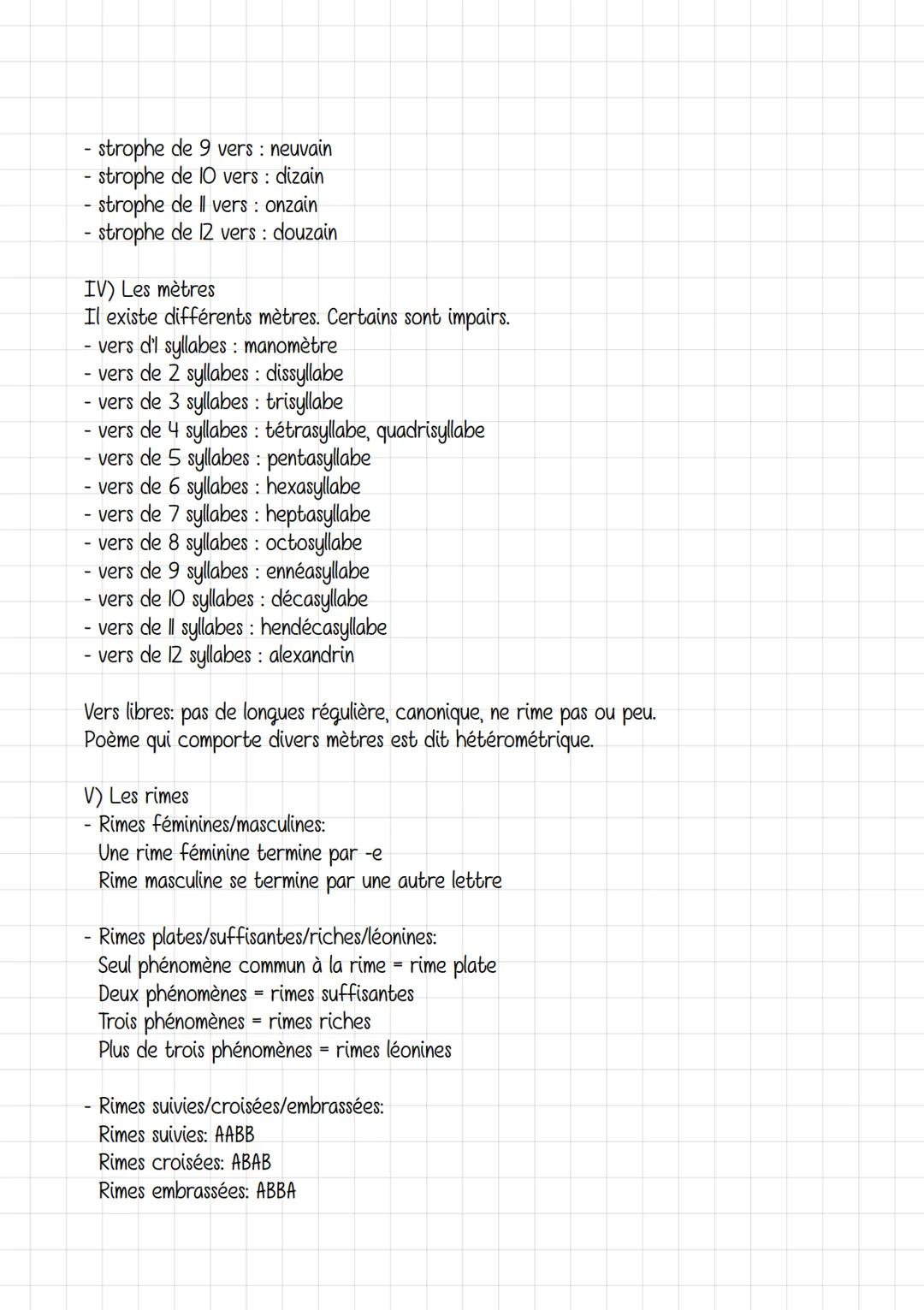 I) Décompte des syllabes
- prise en compte, ou non du « -e »
Syllabe contenant en sa fin un « e » est prise en compte lorsqu'elle précède un