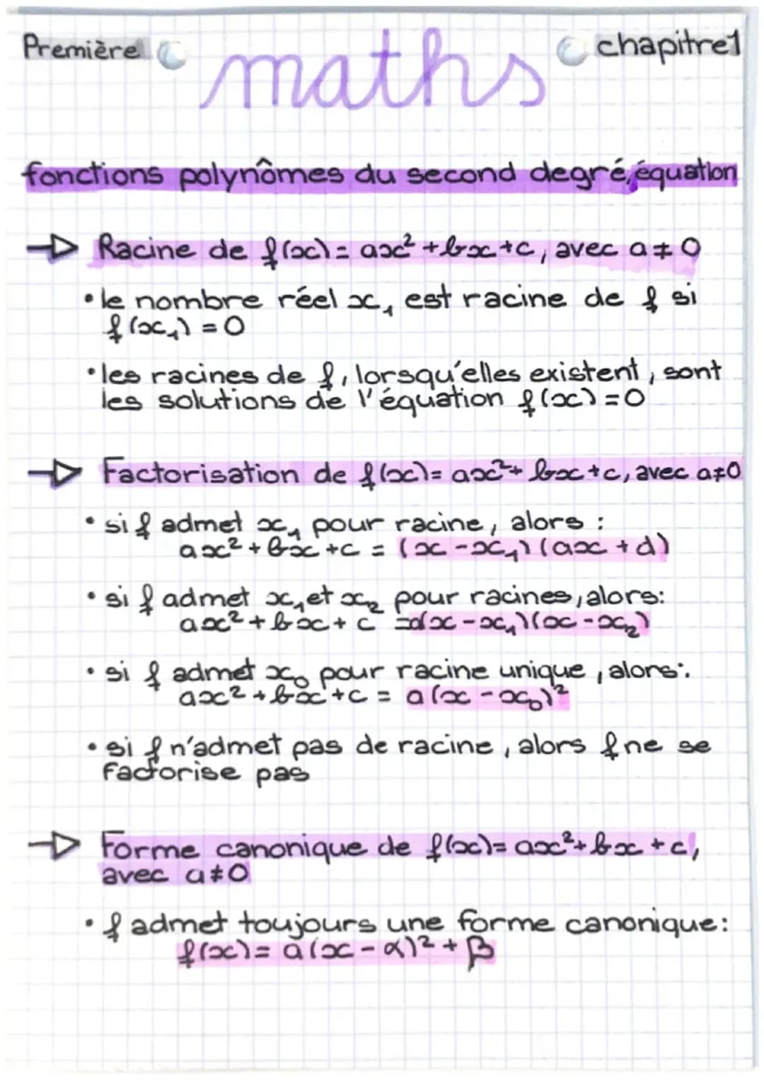 fonctions polinômes du second degré, équation 