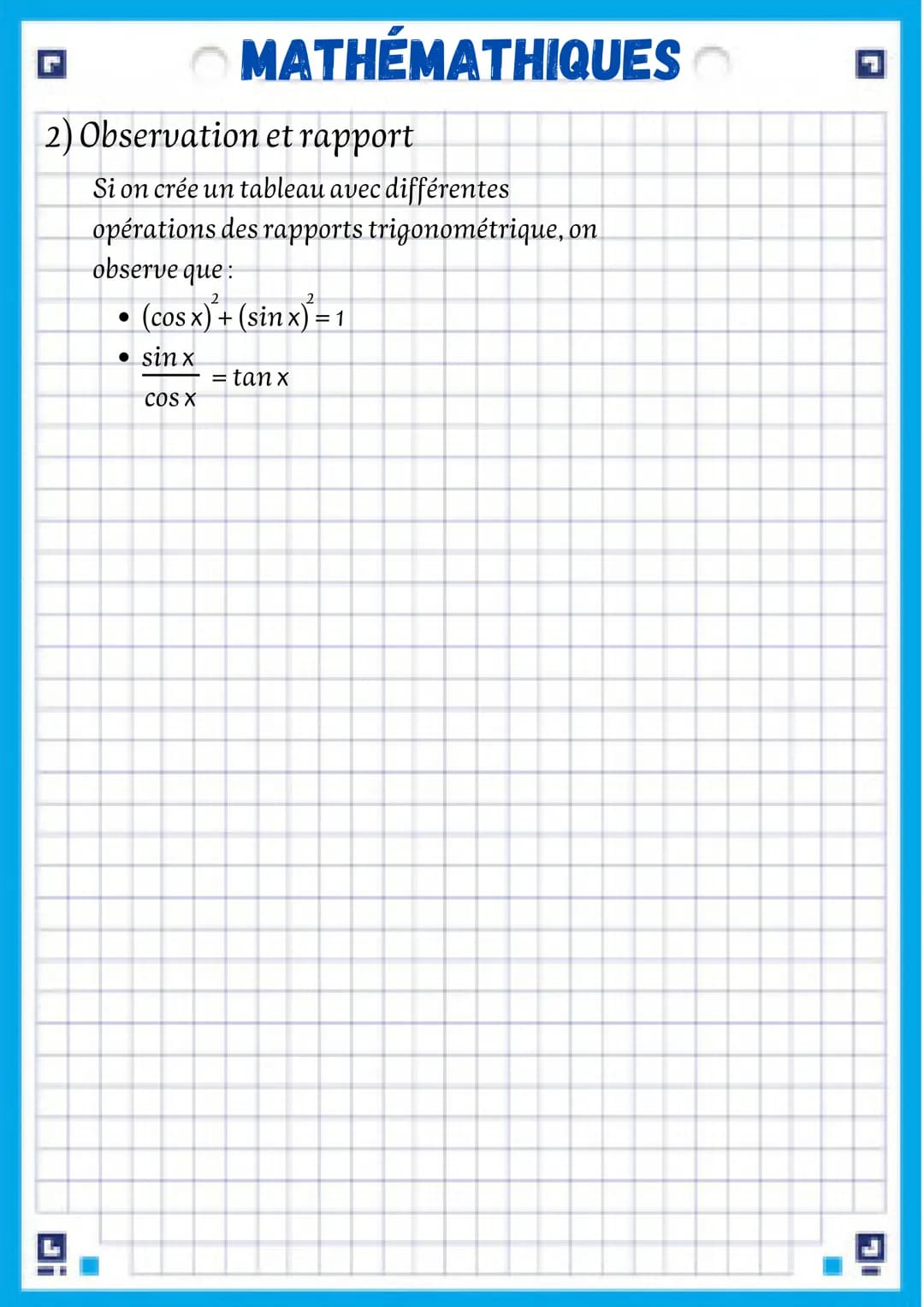 la trigonométrie est une branche des mathématiques
définition qui traite des relations entre distances et angles dans les
triangles et des f