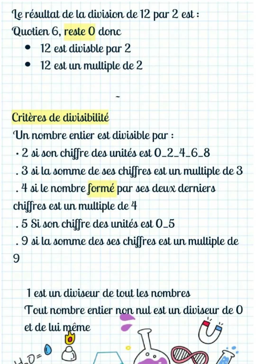 Reconnaître les multiples et les diviseur d un entier.