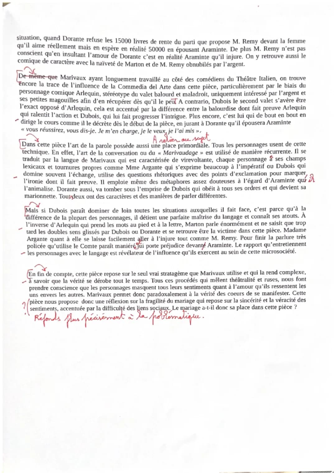 18 T.B.
T.B. D'excellents dévelofferments - Quelques passages restante
20
à mieux rattacher an
sujet
Français dissertation. Marivaux « Les F
