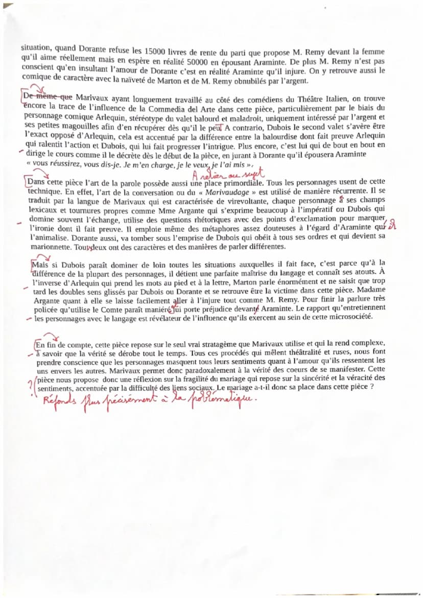 18 T.B.
T.B. D'excellents dévelofferments - Quelques passages restante
20
à mieux rattacher an
sujet
Français dissertation. Marivaux « Les F