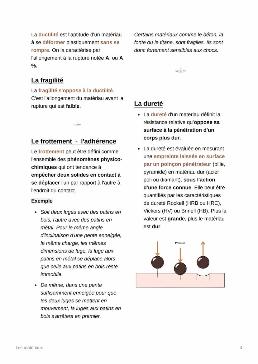 Les matériaux
Caractéristiques des matériaux
Le choix d'un matériau va avoir de nombreux impacts sur la forme d'une pièce, sa
réalisation, l
