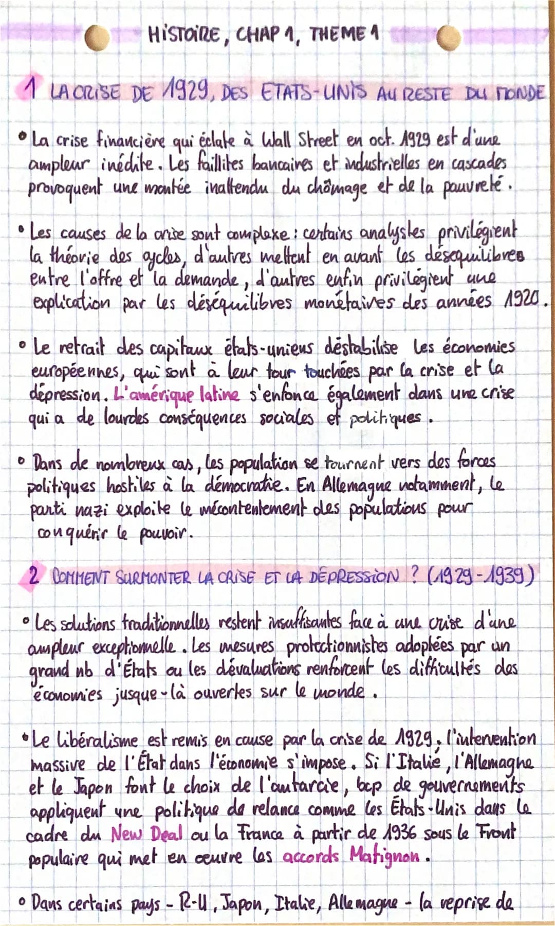 HISTOIRE, CHAP 1, THEME 1
1 LA CRISE DE 1929, DES ETATS-UNIS AU RESTE DU MONDE
9. DES. ETATS- UNIS
•La crise financière qui éclate à Wall St