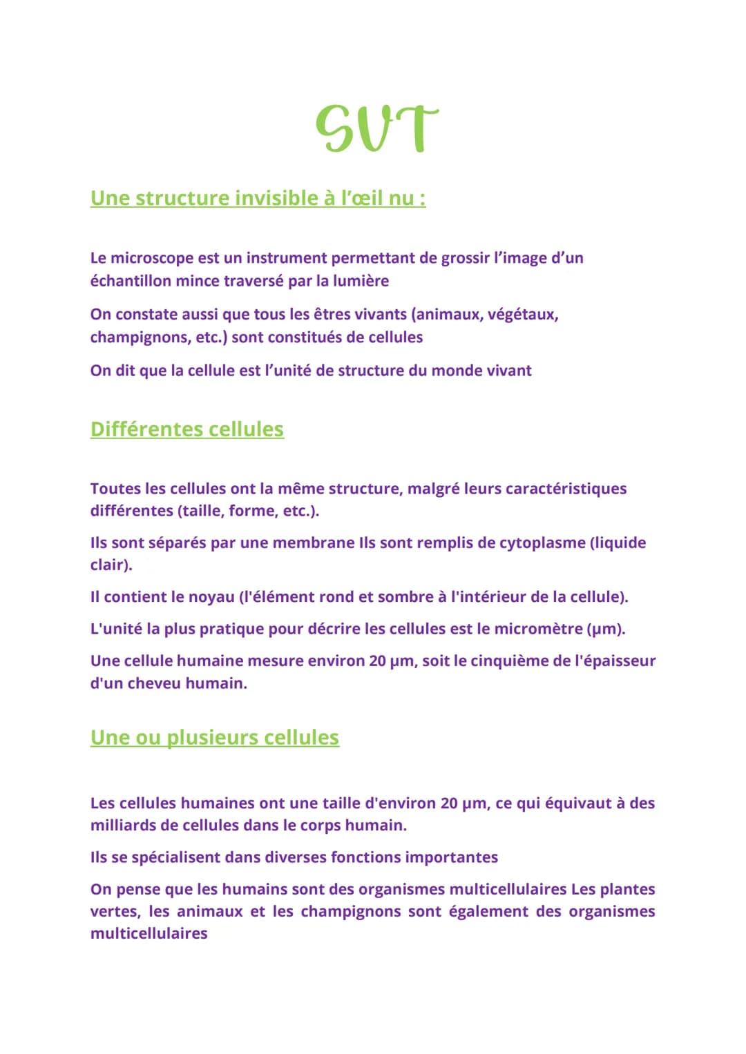 SUT
Une structure invisible à l'œil nu :
Le microscope est un instrument permettant de grossir l'image d'un
échantillon mince traversé par l